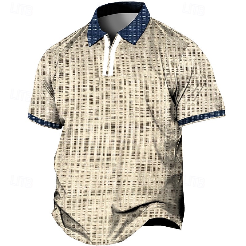 Herr Plusstorlekar POLO Shirt Stor och lång Rutig Nedvikt Knapp Kortärmad Vår & sommar Sport Mode Streetwear Designer Utomhus Gata Blast 2026 - $24.99 –P2