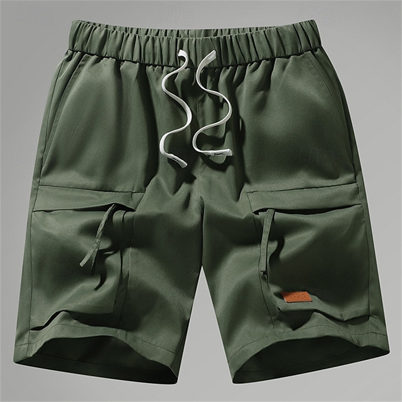 Per uomo Pantaloncini cargo Shorts Pantaloncini Estivi Tasca con cerniera Multi-tasche Semplice Comodità Indossabile Lunghezza al ginocchio All'aperto Sport Quotidiano Moda Casual Nero Verde militare del 2025 a $22.99 –P1
