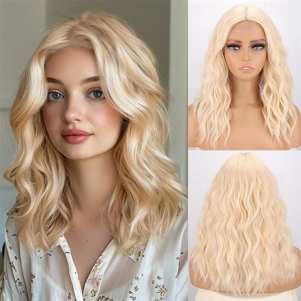 18 inch korte golvende zwarte pruik voor vrouwen, middellange zwarte bob, synthetische hittebestendige, natuurlijke en realistische zwarte haarpruik voor dagelijks kapsel, cosplay, feestgebruik 2026 - $25.99 –P8