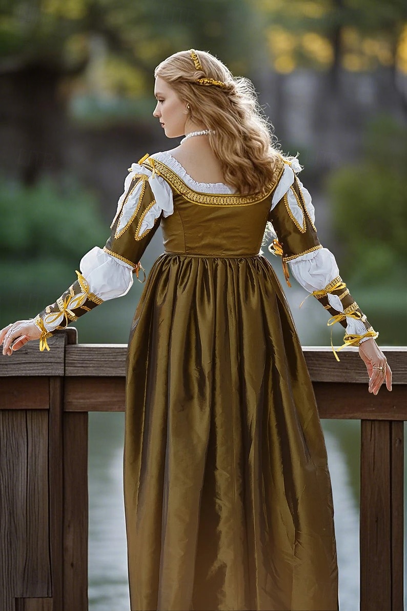 Mittelalterlich Renaissance Kleid Abschlussballkleider Abendkleid Wikinger Keltischer Ritter Kostüm Damen königlich Halloween Karneval Maskerade Leistung LARP Renaissance-Messe Erwachsene Kleid 2026 - $169.99 –P5