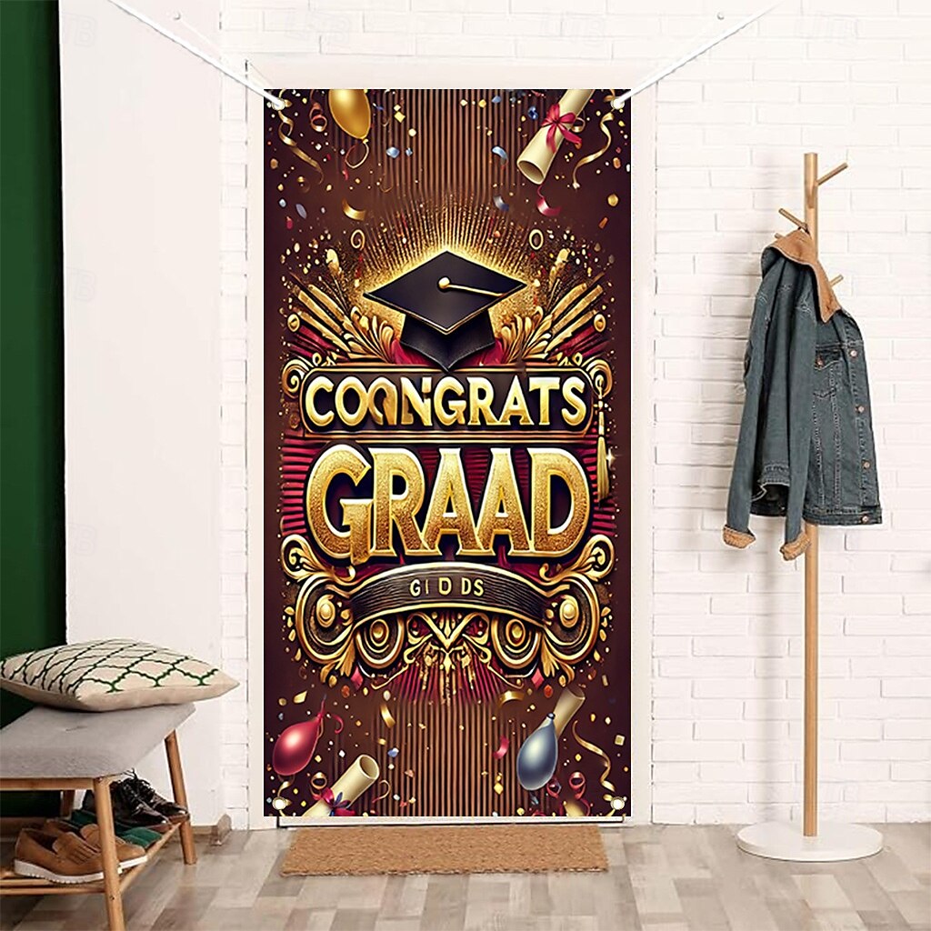 Graduation Door Decorations Door Covers Door Tapestry Door Curtain Decoration Backdrop Indoor/Outdoor Door Banner for Front Door School Office 2025 - $19.99 –P1