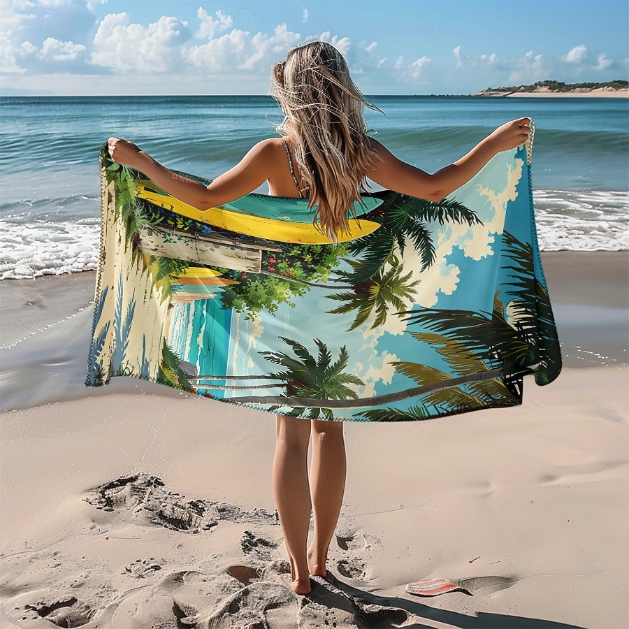 telo mare stampato, telo mare leggero e anti-sabbia ad asciugatura rapida, ideale per viaggi, piscina e uso all'aperto del 2026 a $12.99 –P2