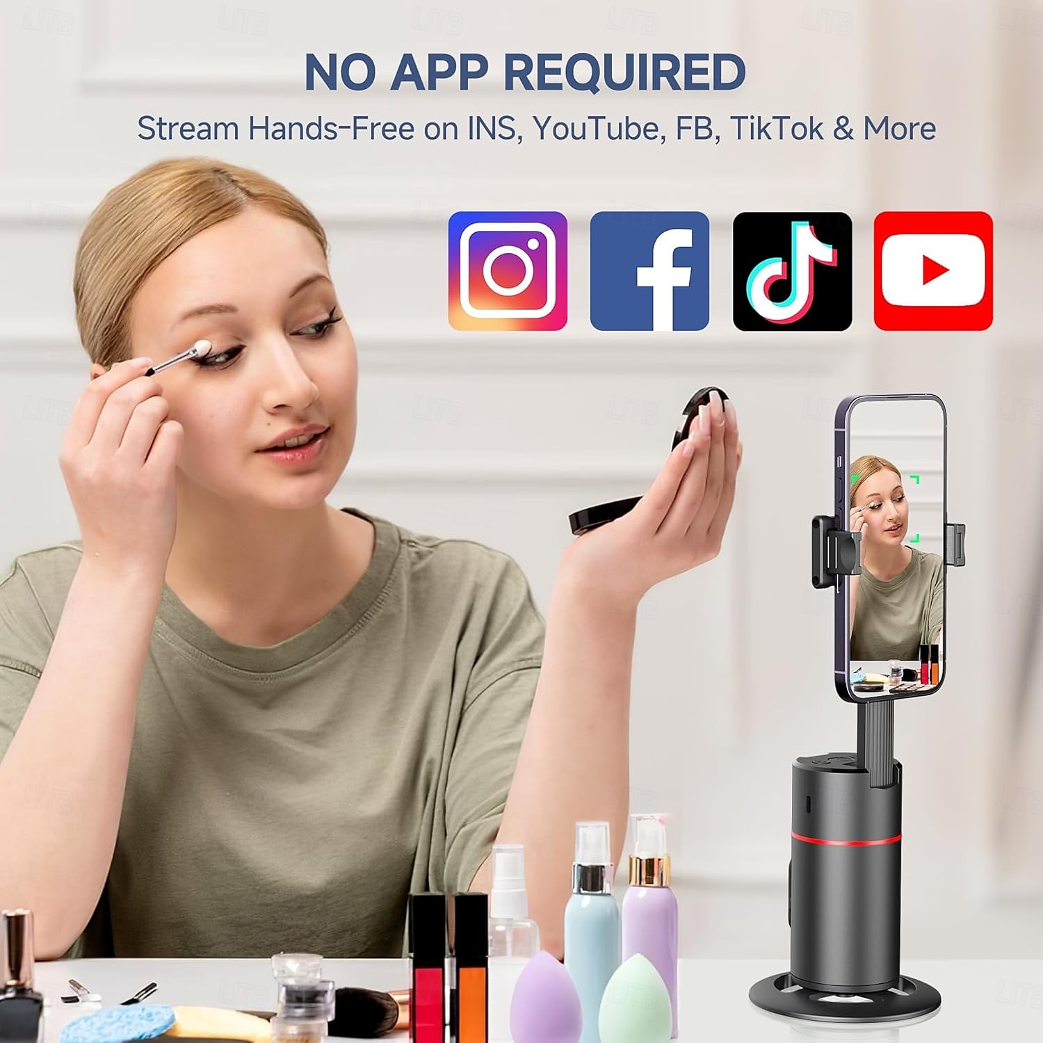 Support de téléphone à suivi automatique, support de caméra de téléphone à rotation à 360 degrés, support de suivi de prise de vue intelligent avec perche à selfie à distance pour iPhone Android, de 2025 ? $29.99 –P3