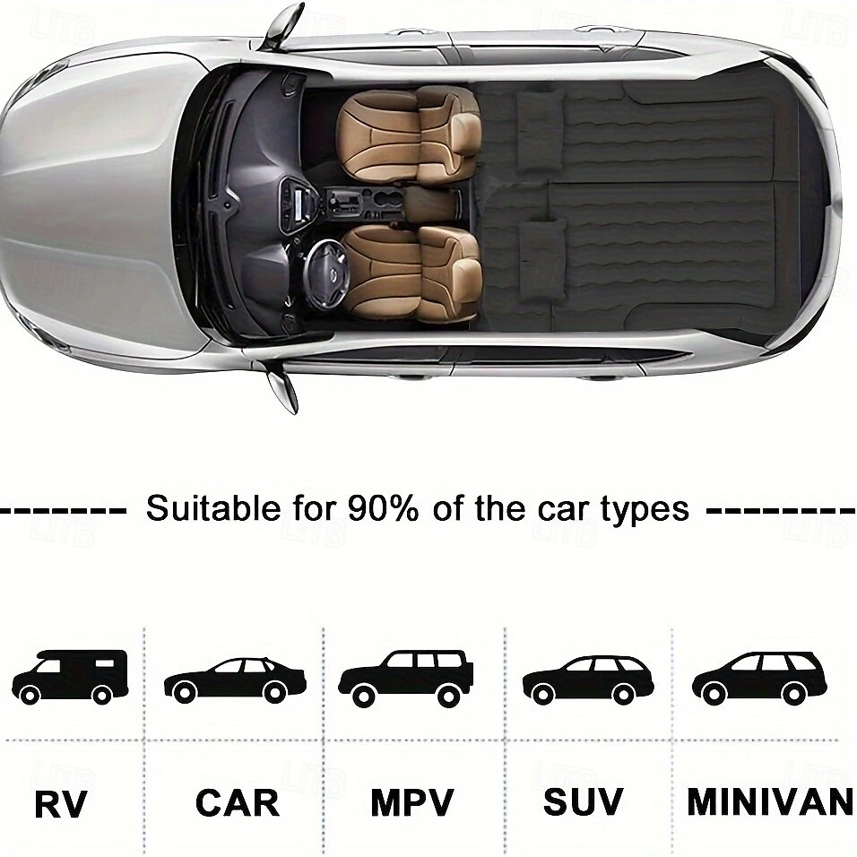 2-Person Inflatable Mattress 2-Person Inflatable Car Air Mattress | Portable, Convertible for Rear Seat or Trunk Use | Gray Quilted Design with Pump & Accessories for Travel, Camping, and Road Trips 2025 - $119.99 –P5
