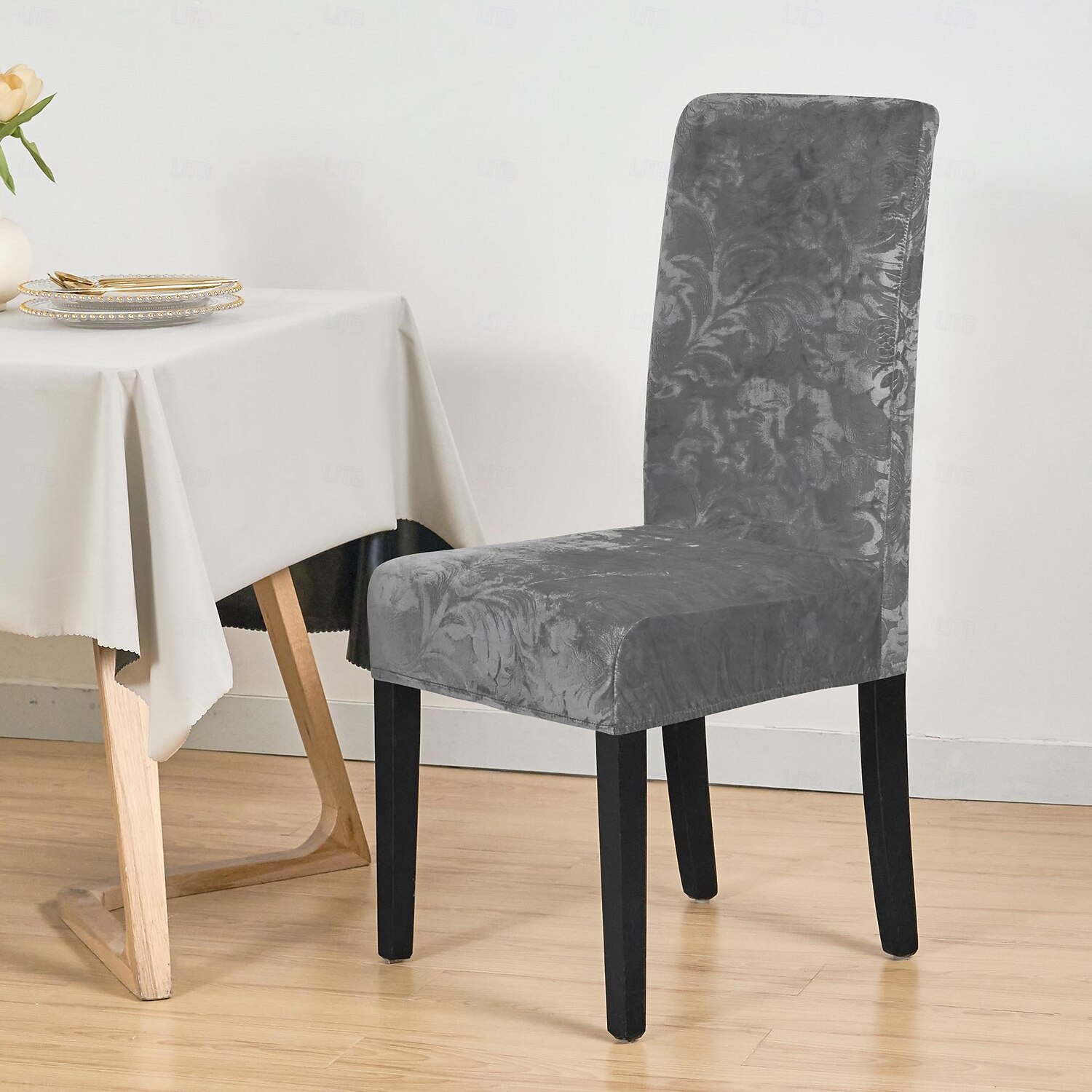 2 fundas elásticas de terciopelo para silla de comedor, fundas protectoras para silla con banda elástica para comedor, ceremonia de boda, banquete, decoración del hogar. 2025 - $27.99 –P2