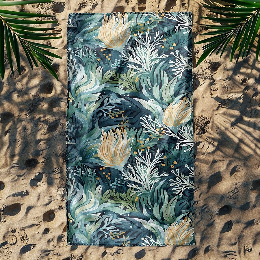 bedrucktes Strandtuch, leichte, schnelltrocknende, sandfreie Stranddecke, ideal für Reisen, den Pool und den Außenbereich 2025 - $10.99 –P11