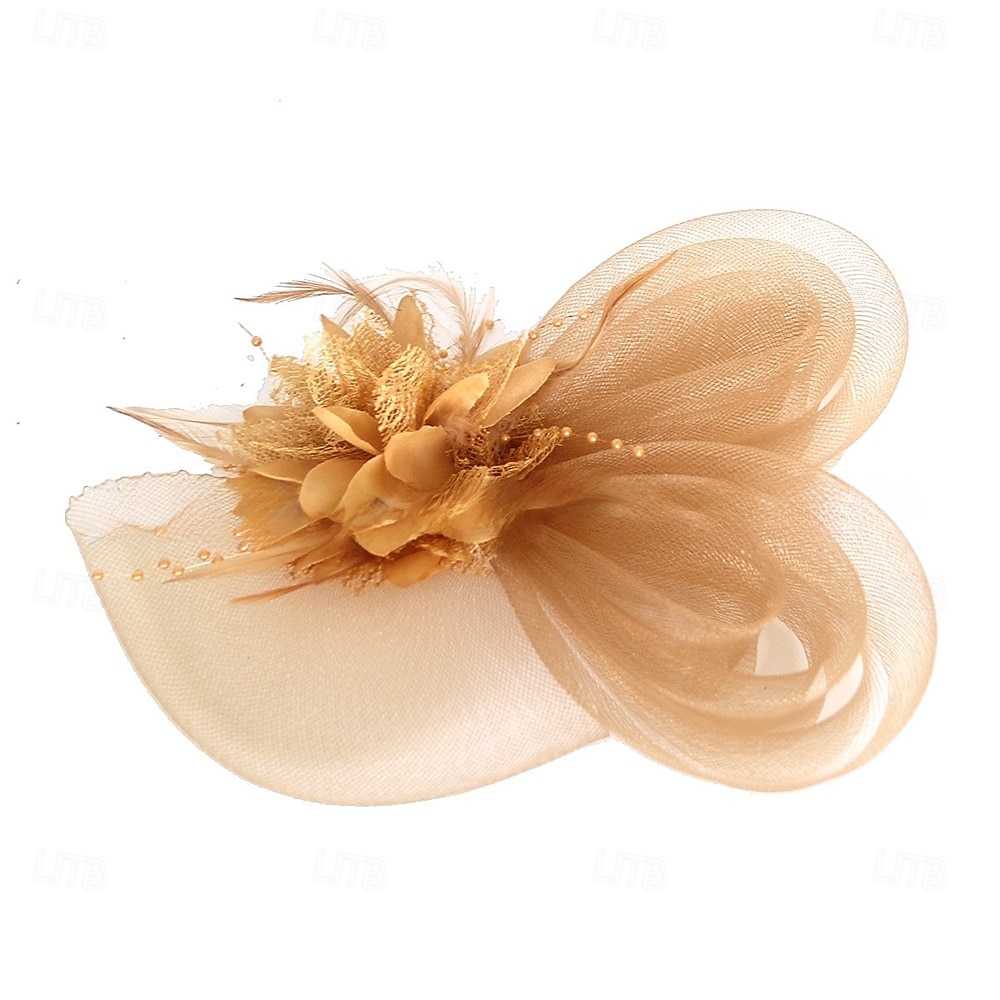 Pălărie Fedora din Tulle cu Pene Pălărie de Nuntă Petrecere de Seară Petrecere Teafă Cursă de Cai Cocktail Vintage Drăguță cu Accesorii cu Pene 2025 - $14.99 –P18
