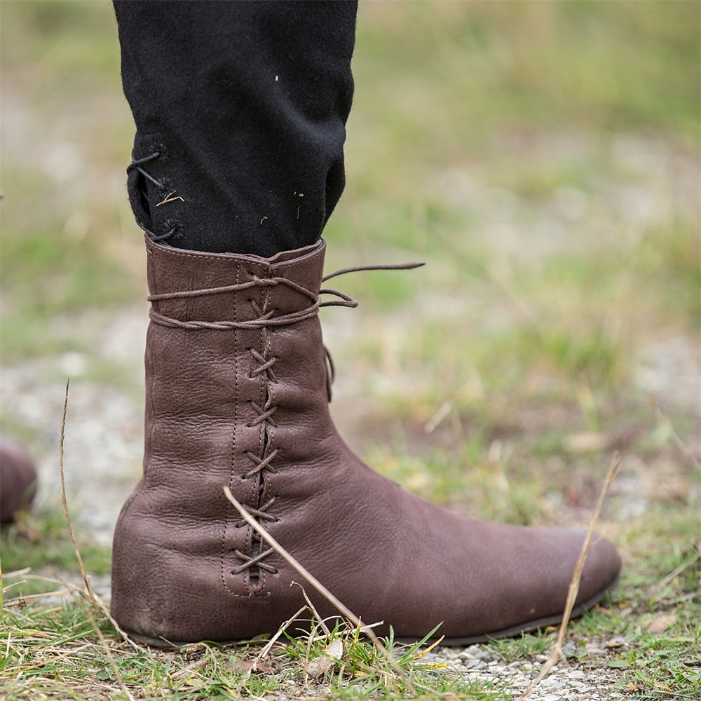 Vinobraní Středověké Renesanční Boty Ploché jazzové boty Turn Shoes Pirát Viking Ranger Lukostřelba Jednobarevné Pánské Unisex Keltské Pirát Fantazie předvečer Všech svatých Karneval Výkon LARP Ren 2025 - $75.99 –P5