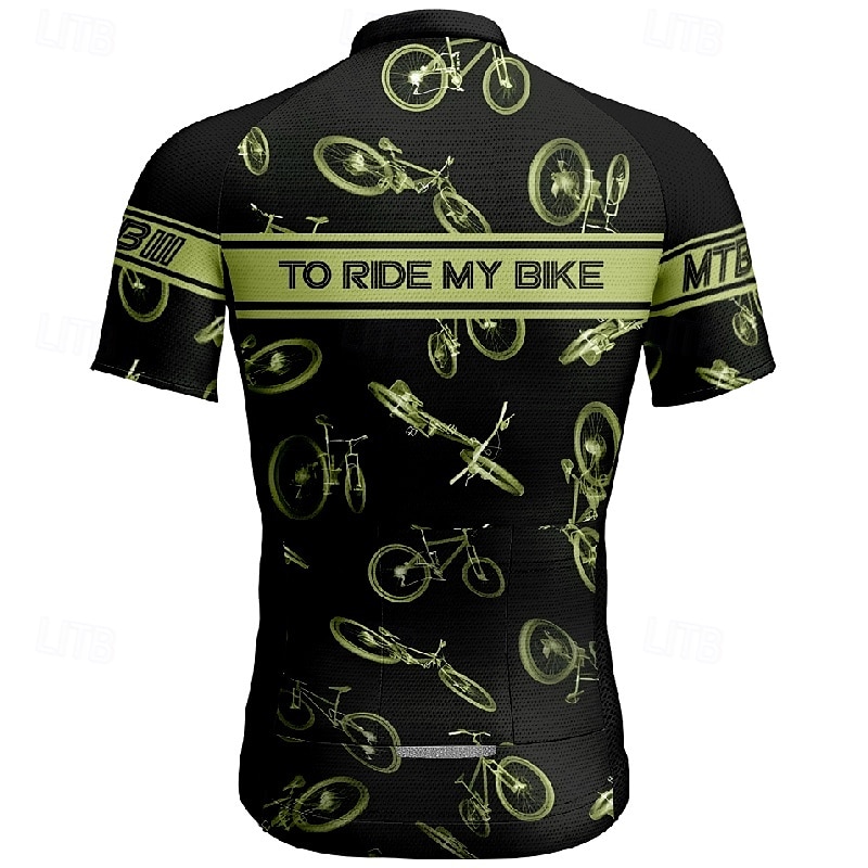 Voor heren Wielrenshirt Korte mouw Fietsen T-shirt Shirt met 3 achterzakken Bergracen Ademend Sneldrogend Anatomisch ontwerp Lampenkatoen Geel Blauw Paars Sport Kleding 2025 - $25.99 –P13