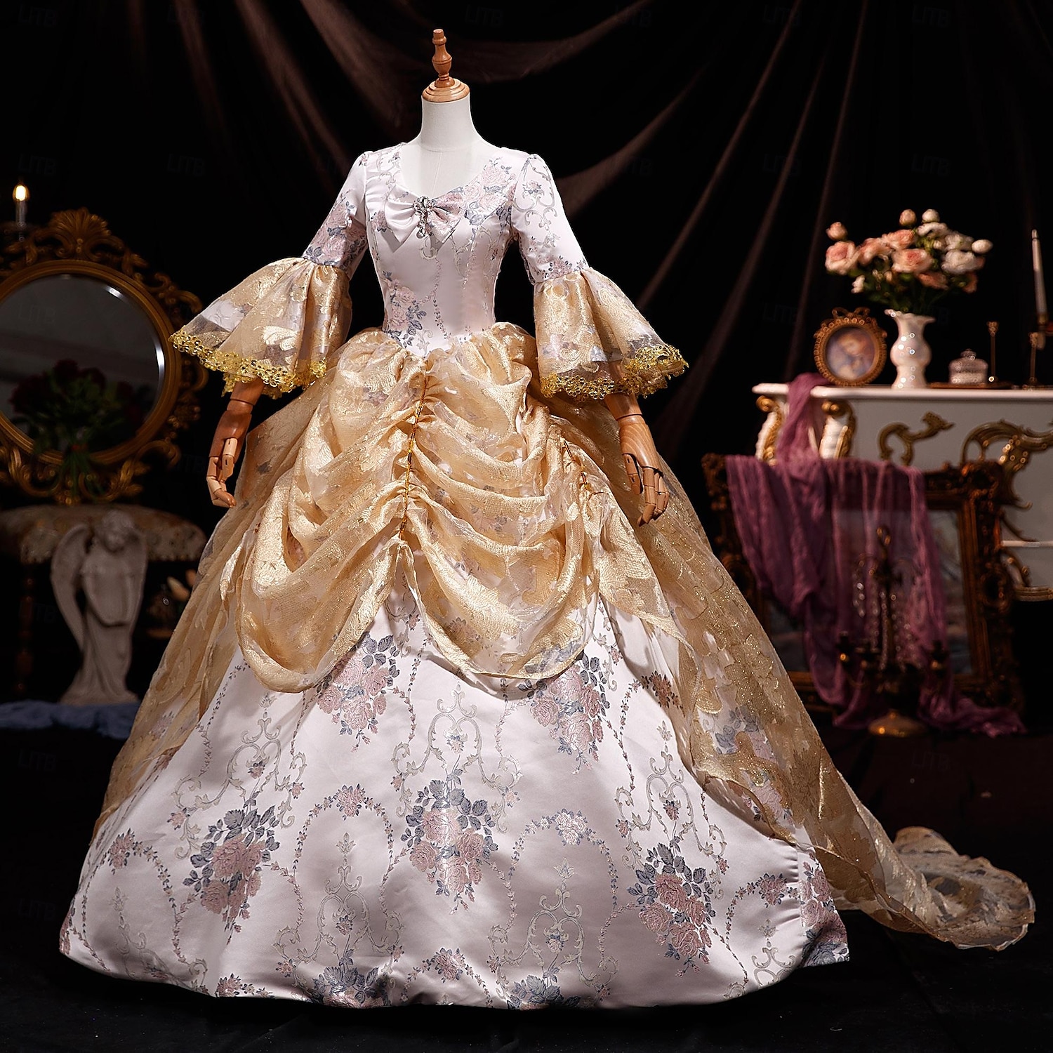 Rococo Revival Ball Dress 18th Century European Elegance Meets Early American Style 2025 - $310.09 –P3