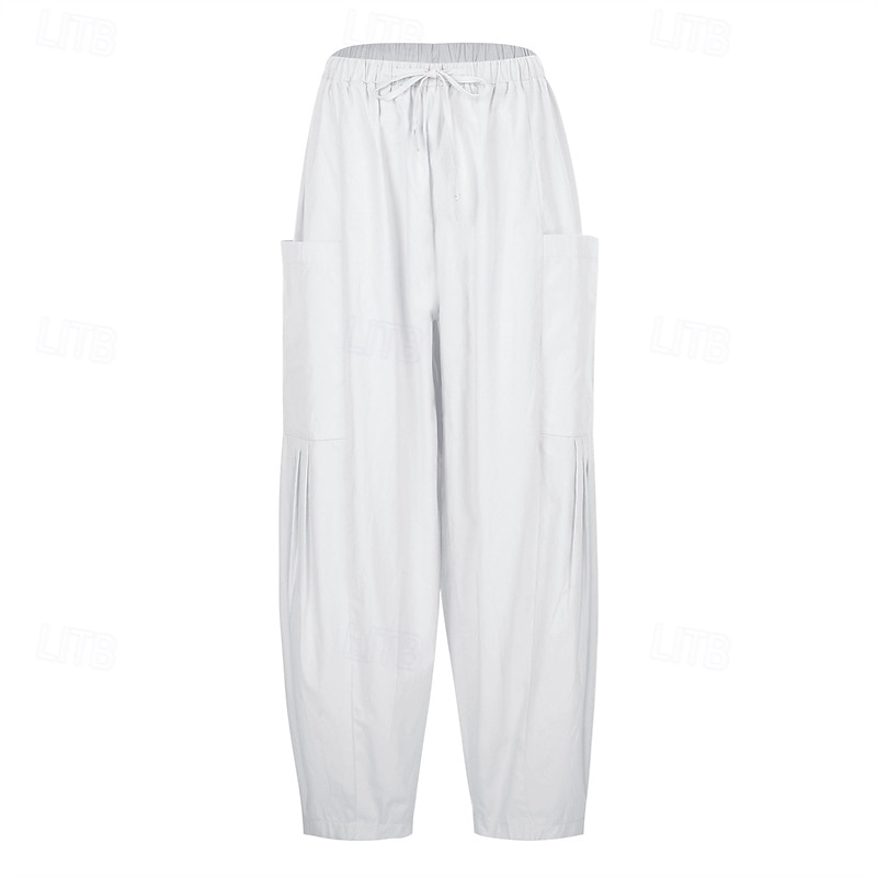 Per donna Gamba larga Pantaloni Vacanza Moda Lunghezza intera Misura del girovita medio Semplice Elastico in vita Traspirante Confortevole Micro-elastico Streetwear Abbigliamento quotidiano Uscire del 2025 a $30.99 –P3