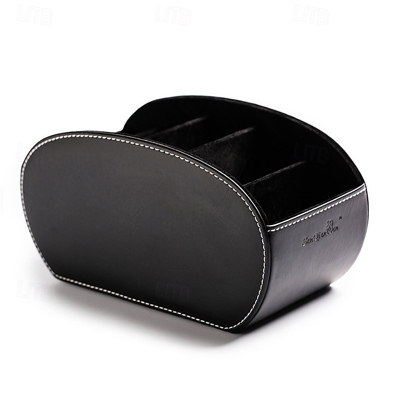 Fernbedienungs-Organizerbox aus PU-Leder, multifunktionaler Make-up- und Schreibtisch-Organizer, Aufbewahrungsbox für Zuhause mit Fächern für Wohnzimmer und Schlafzimmer 2025 - $23.99 –P7