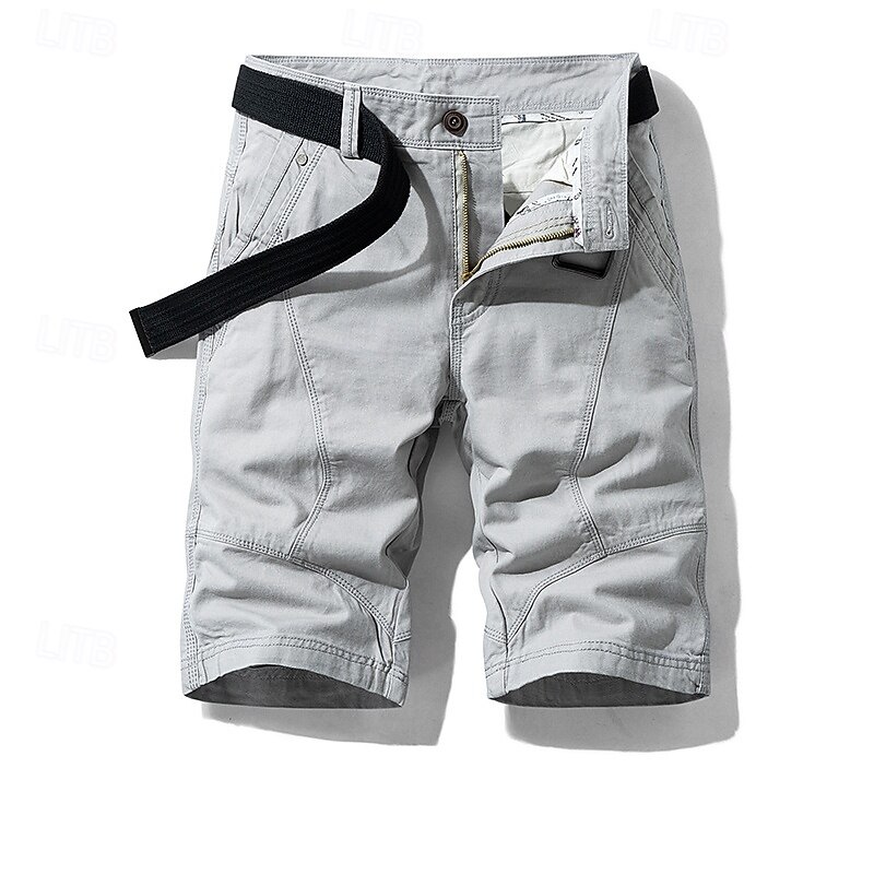 Men's Cargo Shorts Shorts Summer Shorts Work Shorts Golf Shorts Multi Pocket Button-Down Flap Pocket Plain Comfort Wearable Knee Length Outdoor Sport Daily Fashion Casual Black Yellow 2026 - $29.99 –P11