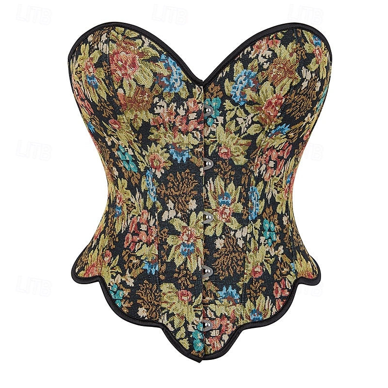 Rococo Overbust Corset Masquerade Overbust Corset Cosplay Jacquard Tummy Control Push Up Jacquard Fancy Dress Women's Royal Masquerade Party Carnival of Venice Adults' Corset 2026 - $26.99 –P2