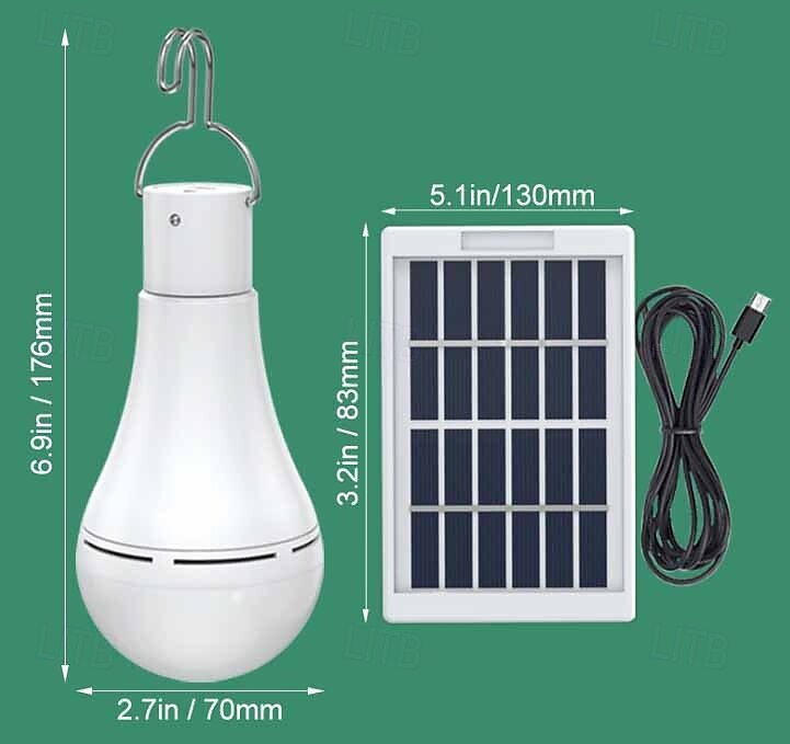 1 lampe de camping solaire d'extérieur, chargement USB, double usage, éclairage d'urgence, télécommande, lampe de travail de 2025 ? $17.99 –P2