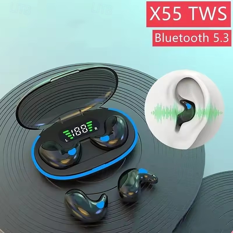 X55 Αληθινά Ασύρματα Ακουστικά Bluetooth 5.3 Ενσωματωμένα TWS Ακουστικά με Οθόνη LED για Ταξίδια  Ψυχαγωγία 2025 - $35.99 –P1