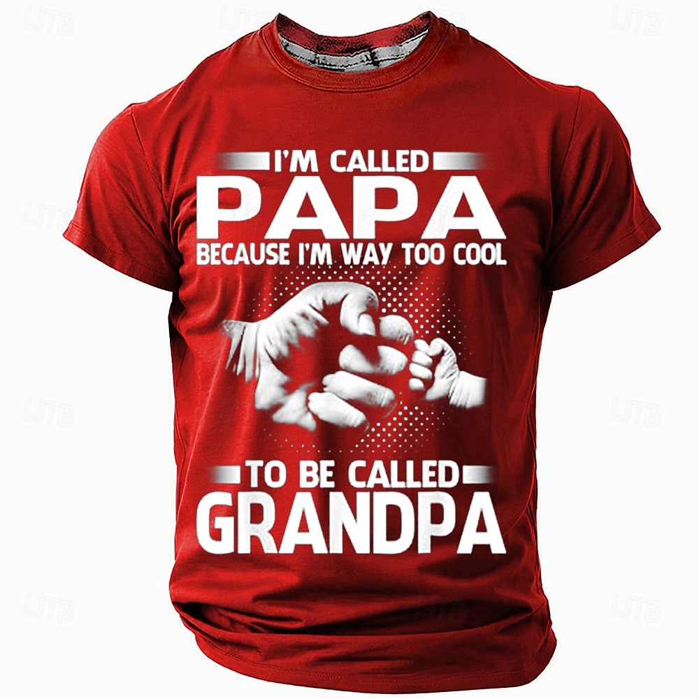 2025年 男性用 面白いスラング お父さん Tシャツ 半袖 Tシャツ 3Dプリント クルーネック シャツ ファッション 日常 カジュアル ストリート カジュアル 日常 ブラック ルビーレッド ブルー 夏 春 衣類 S M L XL XXL XXXL  コレクション – $19.99 –P2