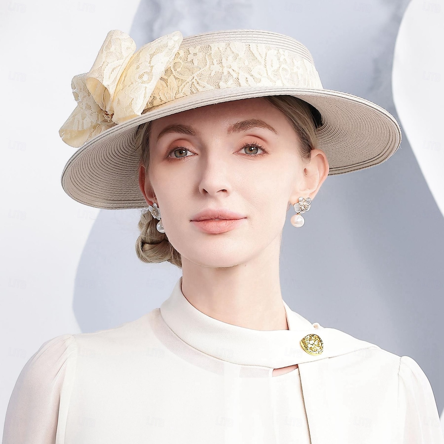 pălării melon din fibră / pălărie cloș pălărie de găleată pălărie de paie nuntă ceai nuntă elegantă cu bowknot căciulă pentru cap 2025 - $42.99 –P2