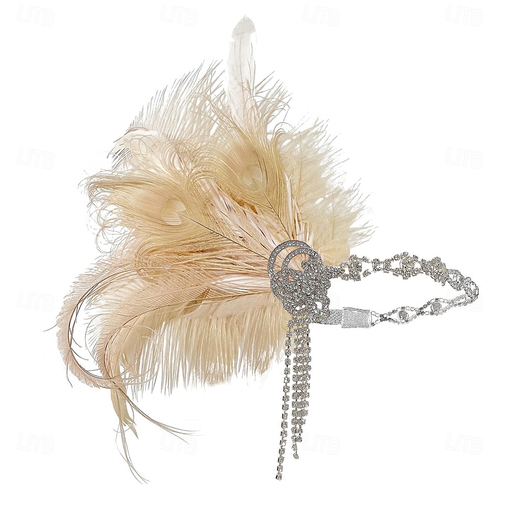 A nagy Gatsby Flapper fejpánt Gyöngyös karkötő Fülbevaló A nagy Gatsby Toll Retro Csillogó glitter Női Farsang Valentin nap Álarcos mulatság Party estélyi viselet Álarcos mulatság Fesztivál Felnőttek 2025 - $17.49 –P10