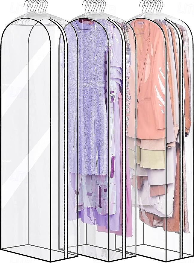 3 csomag ruhatáska ráncolt minden átlátszó ruhahuzat a ruhák felakasztására 40" öltönytáskák szekrény tárolására akasztós ruhatároló öltönyhuzat ingekhez, kabátokhoz, ruhákhoz 2026 - $25.99 –P8