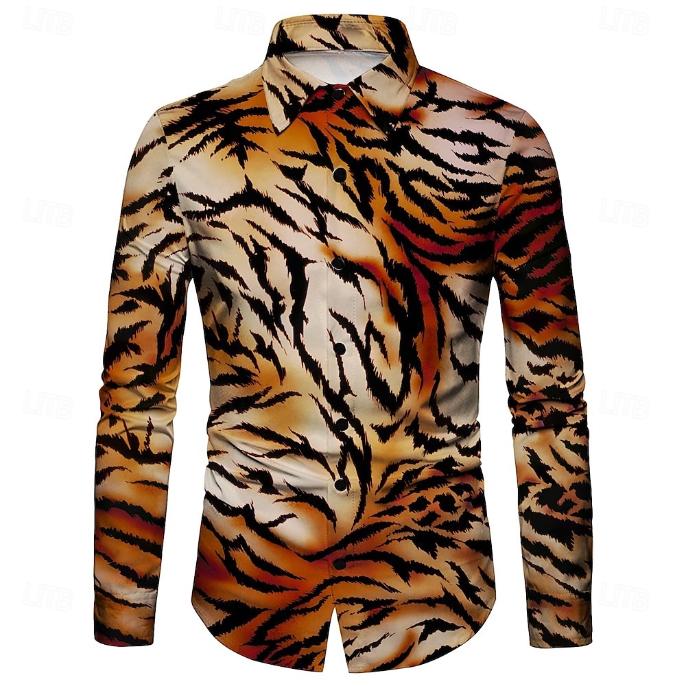 Retro Vintage 1970er Hemd Aloha-Hemd Hippie Leopard Herren Maskerade Party Alltagskleidung Pride Parade Erwachsene Hemd 2025 - $28.99 –P4