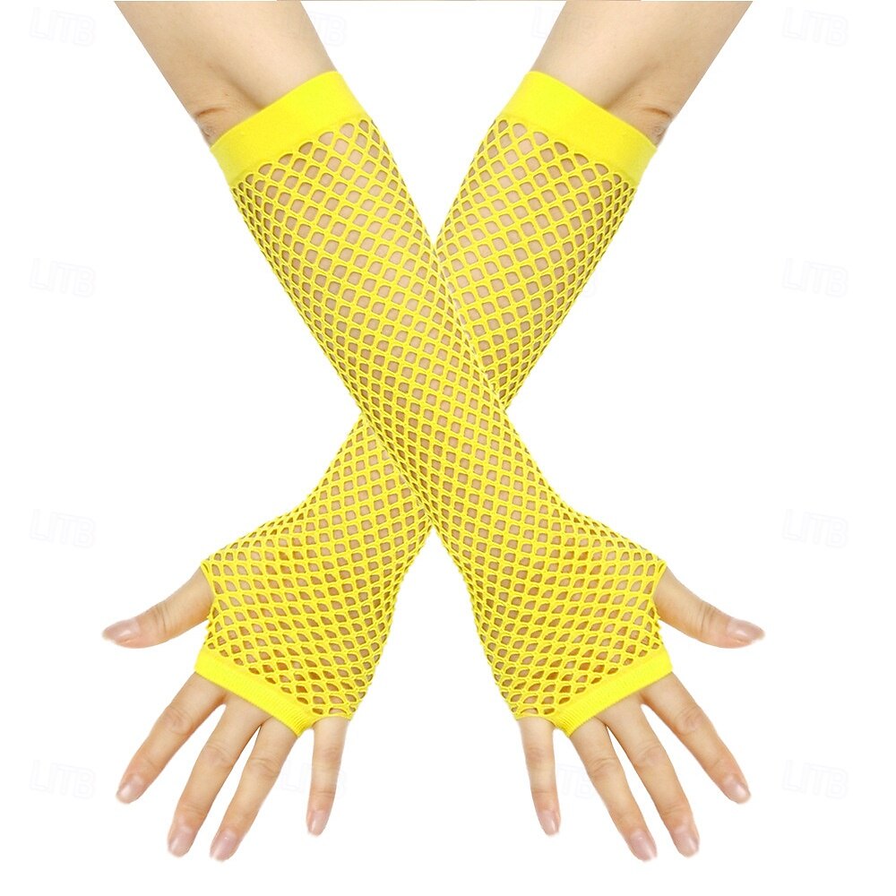 Dickes Netz Fischernetz elastische Handschuhe sexy lange Handschuhe Punk Halbfinger Nachtclub Party Etikette Handschuhe 2025 - $5.49 –P7