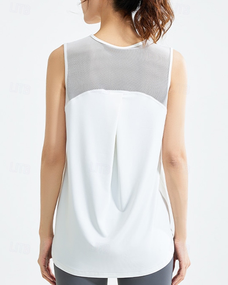 Women's Tank Top Tennis Shirt Sleeveless Mesh Tennis Golf Pickleball Crew Neck Solid Colored Mesh Back Black White Pink Tennis Clothing 2025 - $13.99 –P13