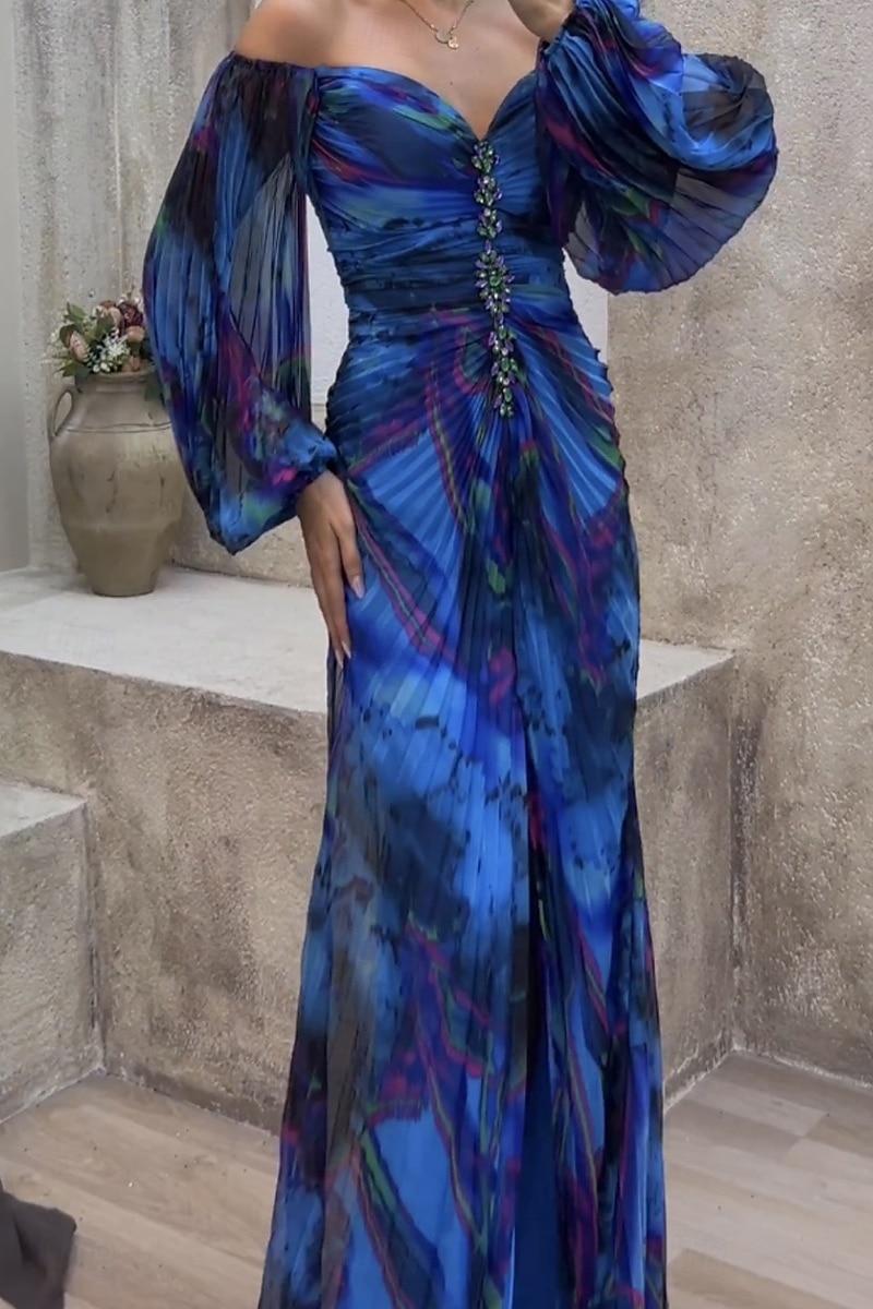 Mujer vestido largo vestido largo Vestido de Fiesta Vestido Cóctel Vestido de flores Moda Fiesta de Noche Fiesta Cita Ajuste regular Flor Manga Larga Escote en Pico Azul Piscina Amarillo Vino Verde 2026 - $31.99 –P8