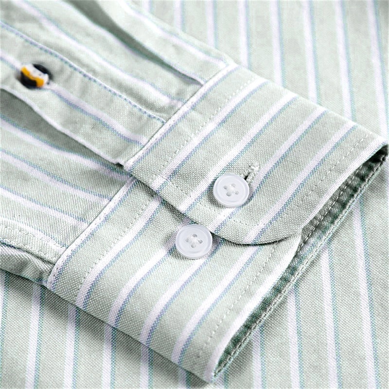 Per uomo Camicie Camicia abbottonata Camicia Oxford Camicia non stirabile Camicia a righe Matrimonio Esterno Verde chiaro Blu Viola chiaro Arancione Manica lunga Colletto alla francese Estate del 2025 a $31.99 –P7