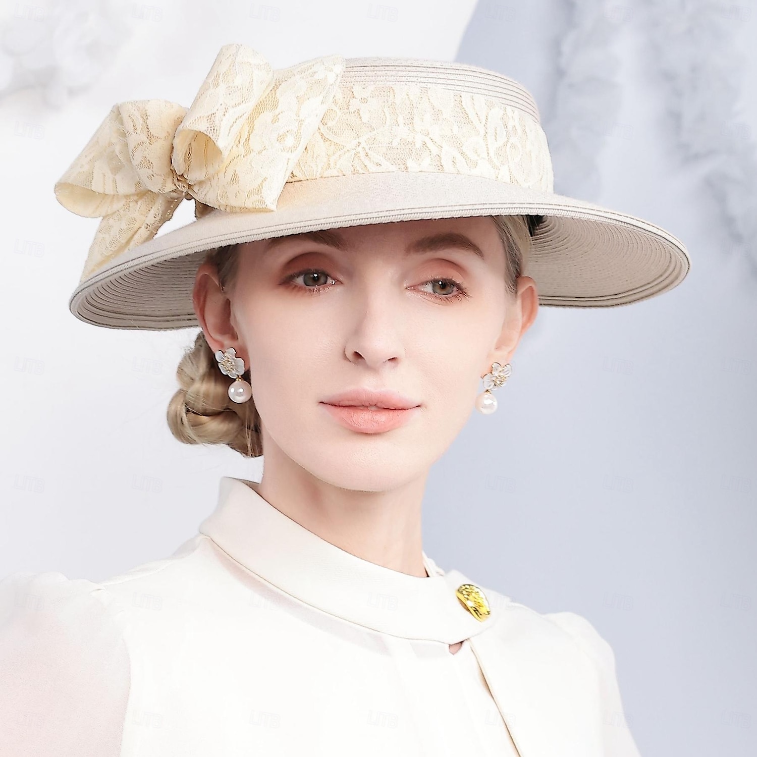 pălării melon din fibră / pălărie cloș pălărie de găleată pălărie de paie nuntă ceai nuntă elegantă cu bowknot căciulă pentru cap 2025 - $42.99 –P7