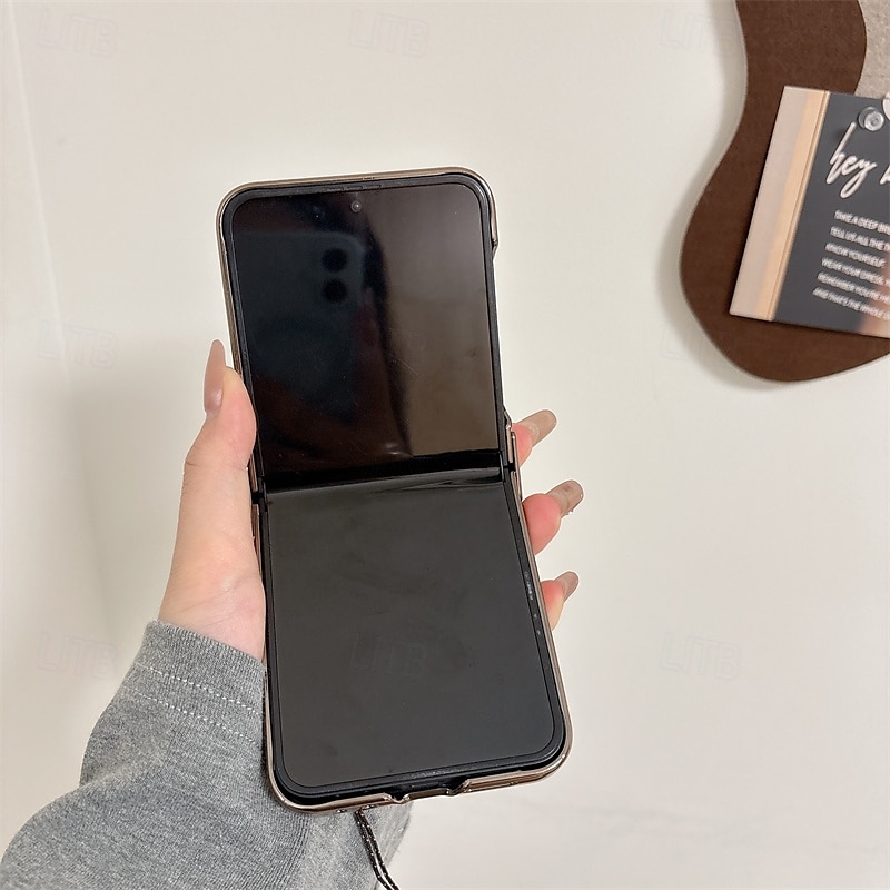 телефон Кейс для Назначение SSamsung Galaxy Z-флип 6 Z Flip 5 Z Flip 4 Z Flip 3 Кейс на заднюю панель с ремешком Защита от удара Ретро ПК Кожа PU 2025 - $22.99 –P8