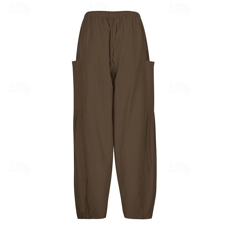 Per donna Gamba larga Pantaloni Vacanza Moda Lunghezza intera Misura del girovita medio Semplice Elastico in vita Traspirante Confortevole Micro-elastico Streetwear Abbigliamento quotidiano Uscire del 2025 a $30.99 –P16