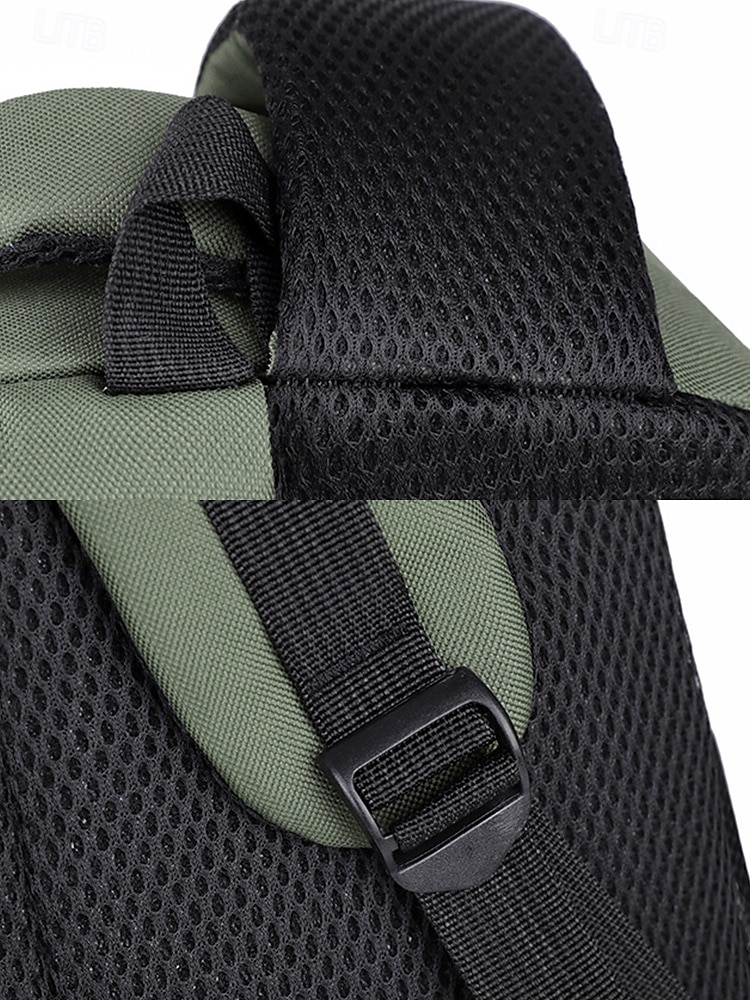 Casual ryggsäck för män med flera fack, slitstarkt nylonmaterial, snygg design för skola, resor och vardagsbruk - finns i grönt, grått, blått och svart 2025 - $26.99 –P8