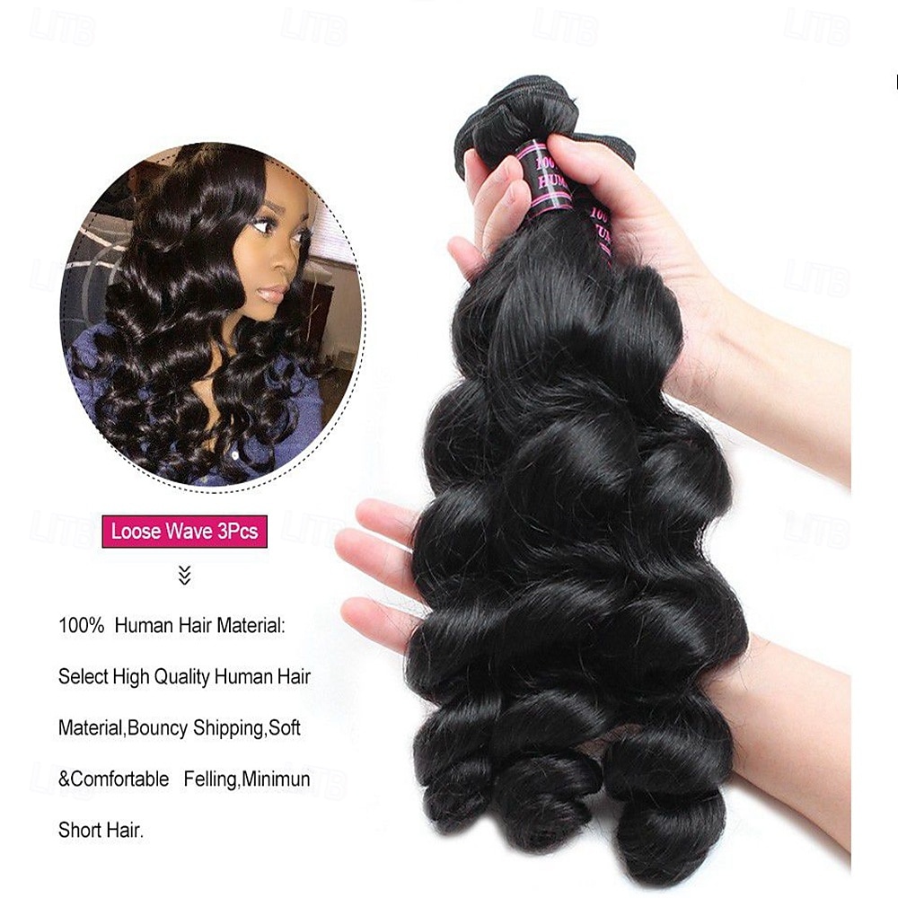 braziliaanse menselijk haar weave 3 bundels losse golfbundels menselijk haar extensions 8-28 inch 2025 - $81.79 –P4