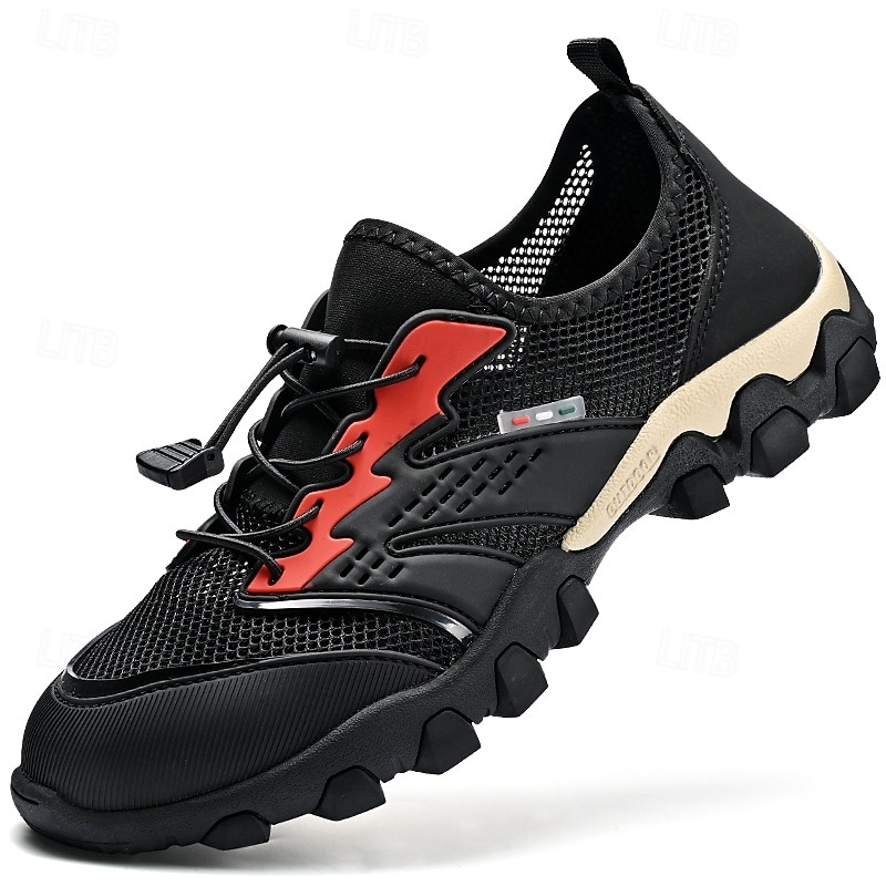 Herren Sneaker Upstream-Schuhe Canyoning Lässig Outdoor PU Leder Netz Atmungsaktiv Bequem Rutschfest Schnürung Schwarz Braun Khaki Sommer Frühling 2025 - $42.99 –P3