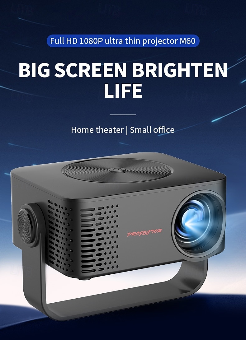 draagbare projector native 1080p 4k autofocus en keystone-correctie 360 graden verstelbare standaard afneembaar draagbaar 2025 - $159.99 –P1