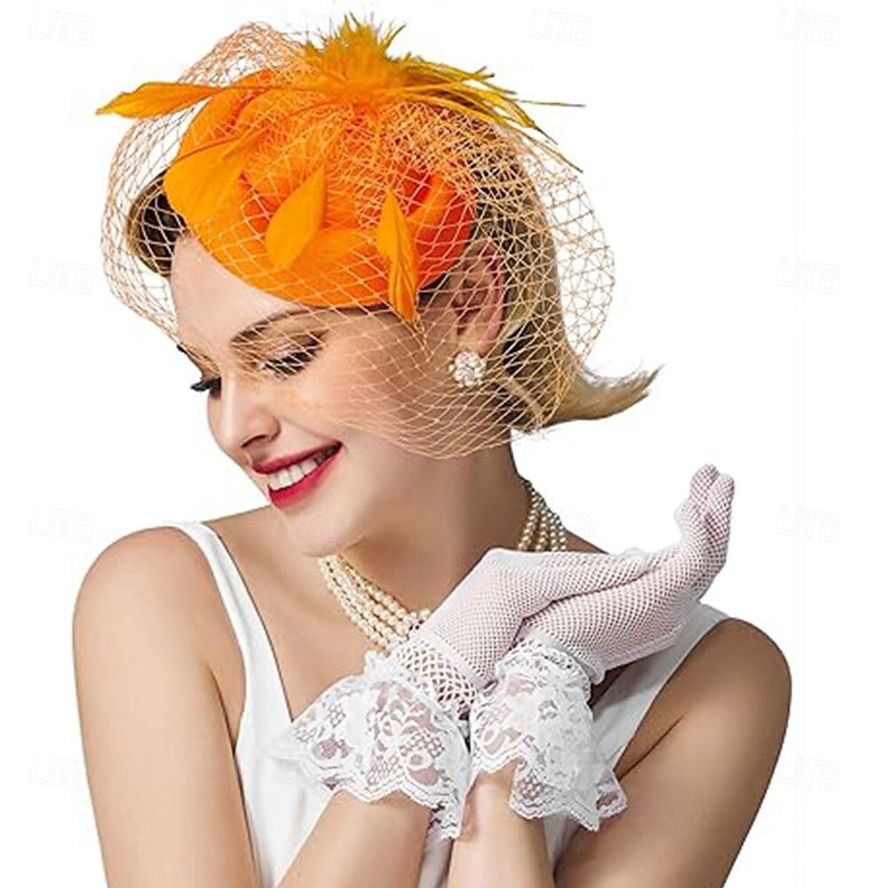 Fascinators Pillbox Hats for Women, Tea Party Hat and Short Lace Gloves Set Perfect for Kentucky Derby, Cocktail 2025 - JP ¥5139 –P14