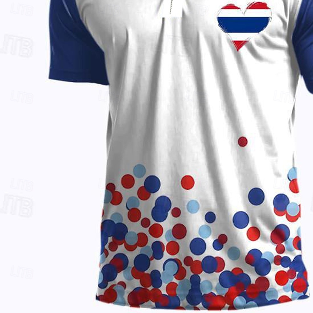 Pánské veteráni Vlastenec Polokošile na zip Golfová košile Krátký rukáv Polo tričko Košile s límečkem Na běžné nošení Streetwear Oblečení na dovolenou Párty oblečení 3D tisk Polo na čtvrt zip Jaro 2025 - $22.99 –P3