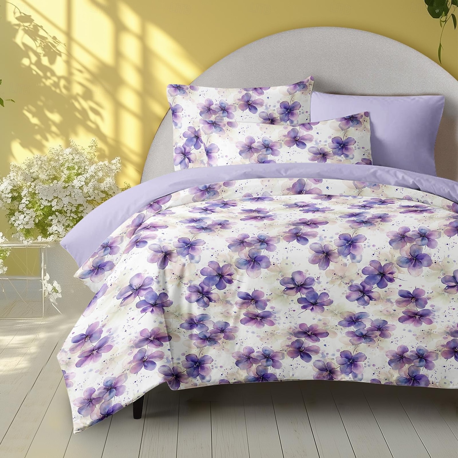 Blommor Duvet Set 100% Bomull Mjuk och Andningsbar Sängkläder Med Färgglada Blommor Lätt och Hållbar Täcke Bekväm för Alla Säsonger Lätt att Ta Hand Om 2025 - $60.99 –P6