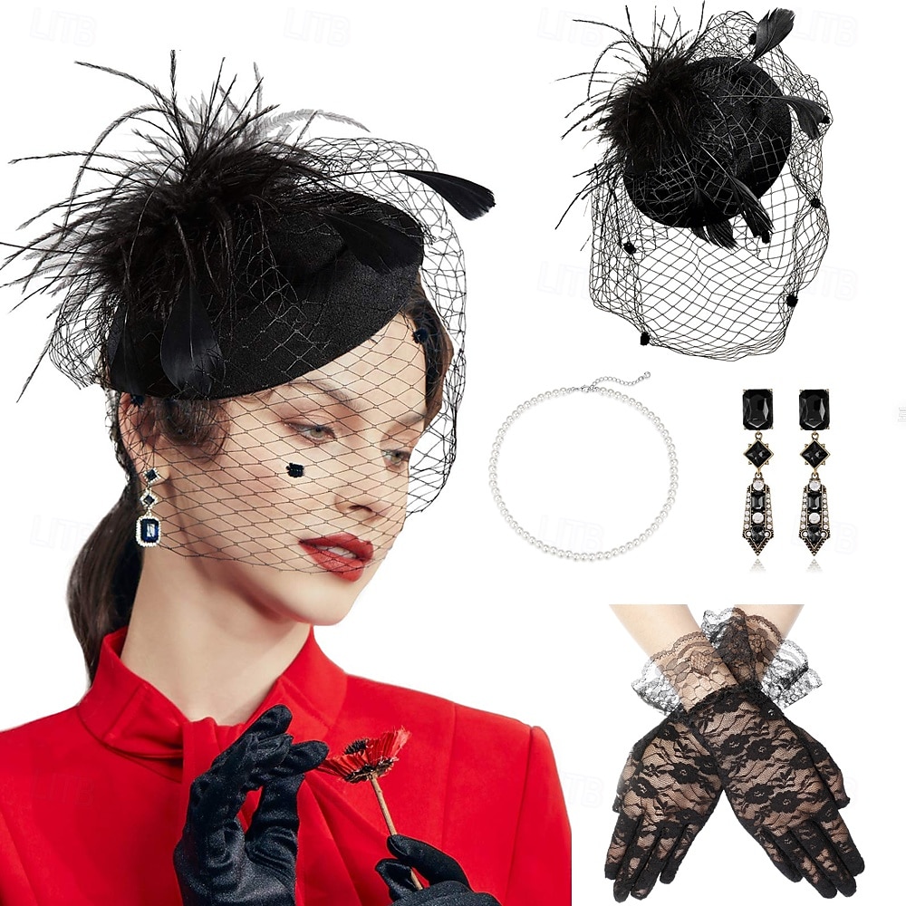 1920s El gran Gatsby Diadema de estilo flapper El gran Gatsby Retro Brillo chispeante Cristal / Strass Mujer Carnaval Mascarada Ropa de fiesta de noche Mascarada Festival Adulto Guantes Collare 2025 - $31.99 –P2