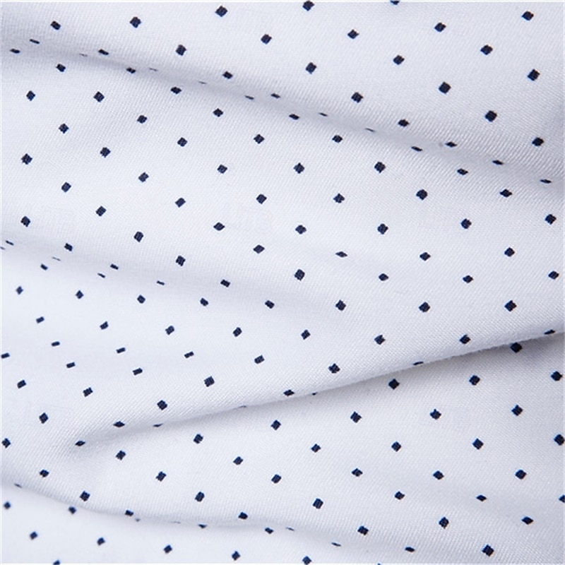 Herren Hemd Sommerhemd Freizeithemd Strandhemd Knopfhemd Weiß Marineblau Langarm Punkte Revers Urlaub Hawaiianisch Button-Down Bekleidung Polyester Mode Lässig Bequem 2025 - $32.99 –P10