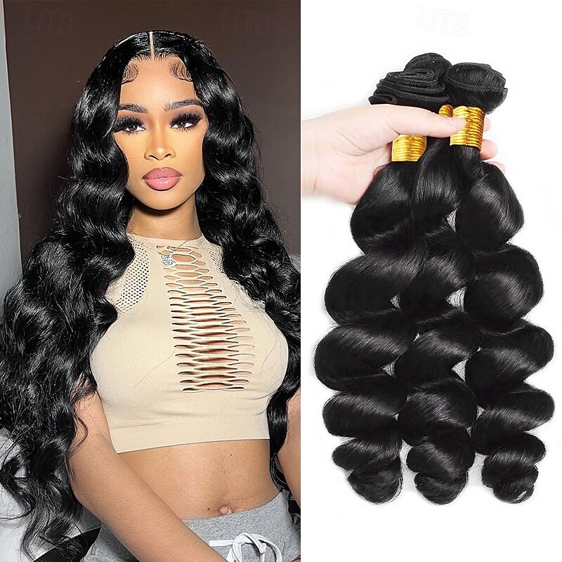 braziliaanse menselijk haar weave 3 bundels losse golfbundels menselijk haar extensions 8-28 inch 2025 - $81.79 –P1