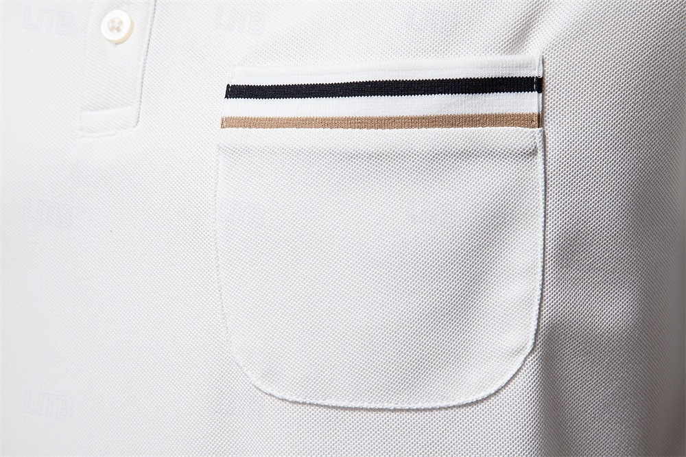 Herren Farbblock Polo Strick-Polopullover Kurzarm Umlegekragen Formell Arbeit Sport & Outdoor Stripe-Trim Streifen Rein Frühling Ganzjahres Weiß Dunkelrot Dunkelmarine 2025 - $22.99 –P14