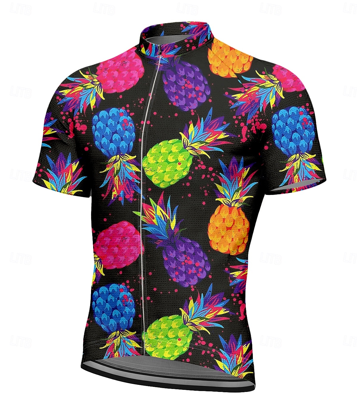 Pánské Cyklodres Grafika Barevné bloky Rostliny Krátký rukáv Kolo Tričko Vrchní část oděvu se 3 zadními kapsami Odolná proti UV záření Rychleschnoucí Přední zip Reflexní pásky Sportovní Duhová 2026 - $30.99 –P1