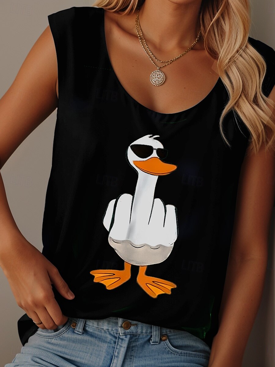 Per donna Canotta a canotta Grafico Animale Graffiti Quotidiano Casual Senza Maniche Girocollo Scollo Tondo Top Regolari Quotidiano Stampato Nero Rosa Blu Viola Estate Primavera del 2025 a $19.99 –P4