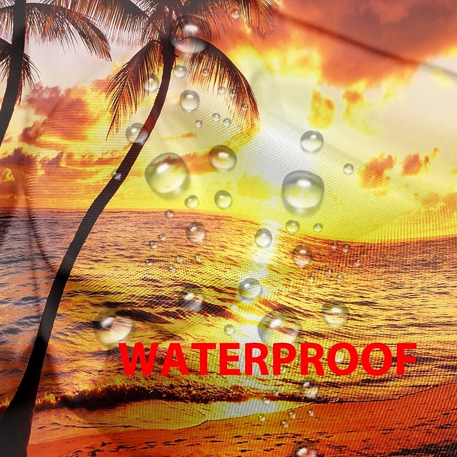 Водоотталкивающая уличная штора для приватности шторы-слайдеры для террасы перголы с люверсами 3D морской пляжный пейзаж для беседки балкона веранды вечеринки 1 панель 2026 - $39.99 –P4