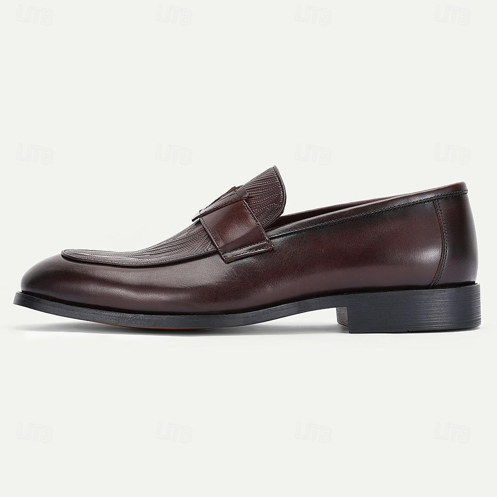 Men's Dark Brown Leather Penny Loafers – Classic Kentucky Derby Shoes for Race Day and Garden Party Outfits 2025 - $109.99 –P3