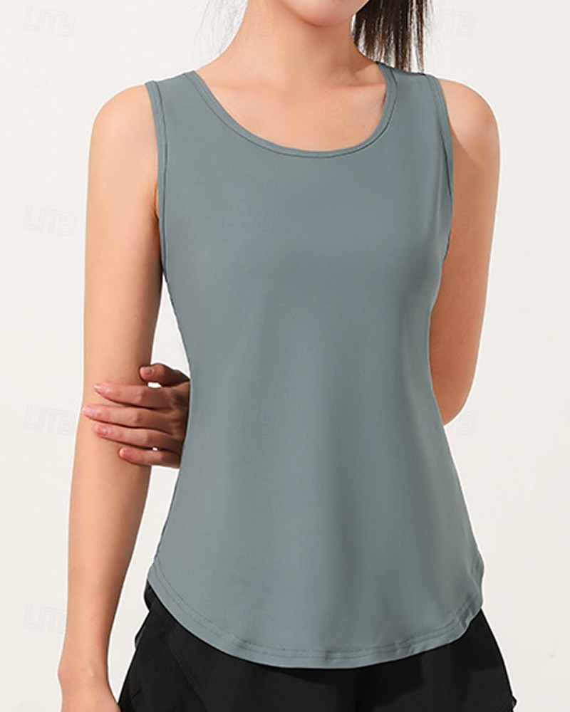 Women's Workout Tank Top Sport Shirt Sports Tank Top Tank Top Sleeveless Tennis Golf Pickleball Crew Neck Solid Colored Cutout Back Mesh Back Black Purple Green Tennis Clothing 2025 - $12.99 –P6