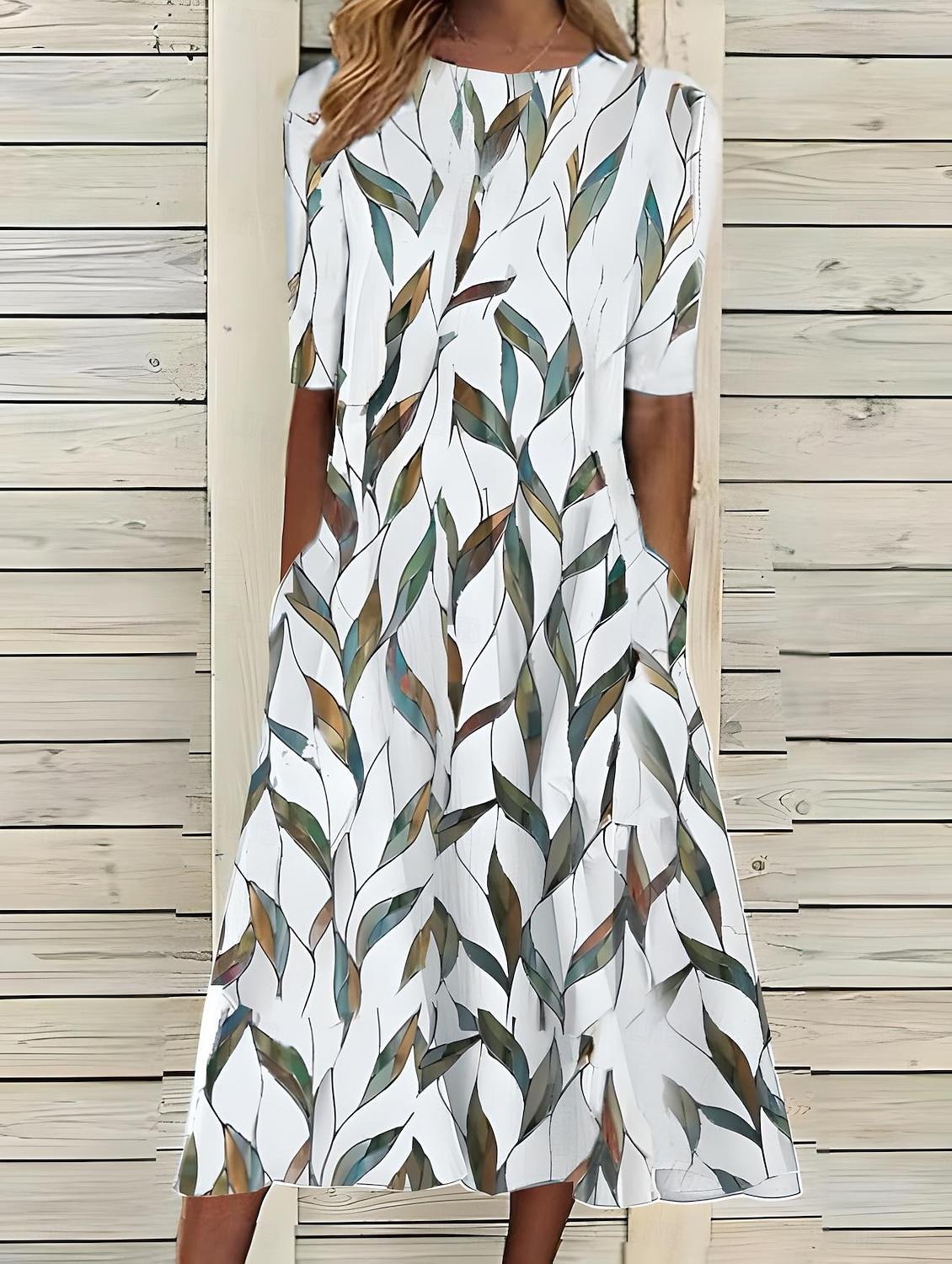 Per donna Abito Midi Vestito T-Shirt Abito a trapezio Abito Estivo Vacanza Casual Spiaggia Data Abito Estivo Vestibilità regolare Floreale Grafico Manica Corta Girocollo Bianco Rosa Blu Azzurro cielo del 2025 a $32.99 –P2