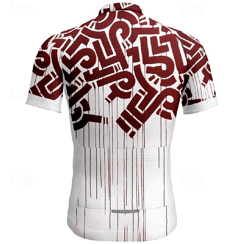Men's Cycling Jersey Geometric Short Sleeve Bike Tee Tshirt Jersey with 3 Rear Pockets Mountain Bike MTB Quick Dry Anatomic Design Wicking Breathable Sports Wine Red Black Blue Clothing Apparel 2026 - $25.99 –P13